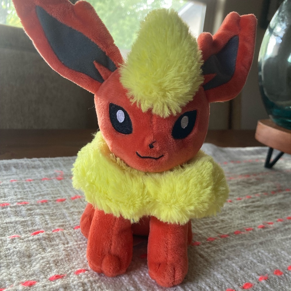 Pokemon Flareon Plush with Orange and Yellow Fur
